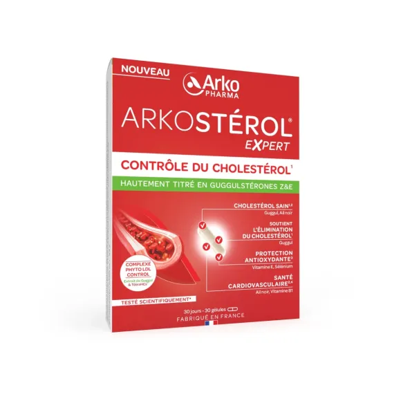 Arkostérol Expert contrôle du cholestérol Arkopharma - boîte de 30 gélules