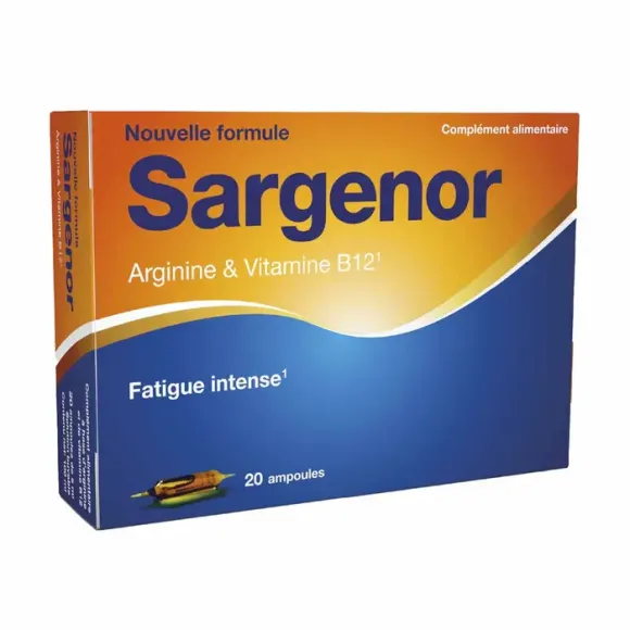 Sargenor Arginine & Vitamine B12 - boîte de 20 ampoules