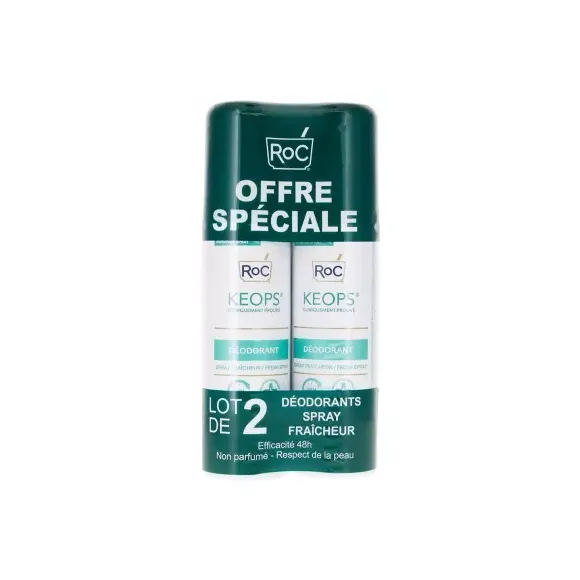 Keops Déodorant spray fraîcheur RoC - lot de 2 sprays de 100ml