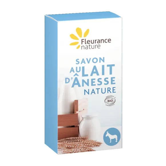 Savon au lait d'ânesse nature bio Fleurance nature - pain de 100g