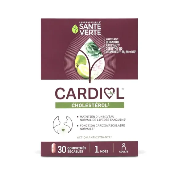 Cardiol Cholestérol Santé Verte - boîte de 30 comprimés sécables