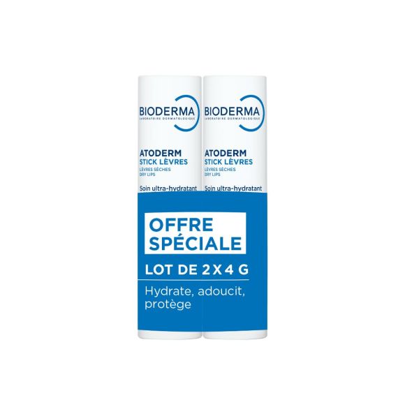 Atoderm Stick lèvres ultra-hydratant Bioderma - lot de 2 sticks de 4g
