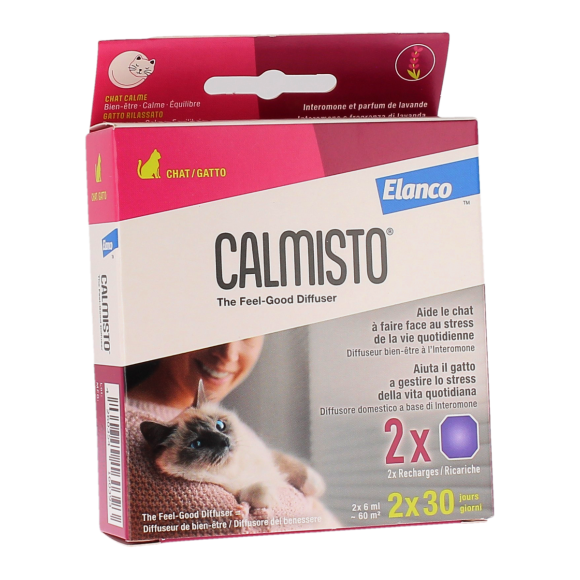 Calmisto diffuseur de bien être pour chat Elanco - 2 recharges de 6ml