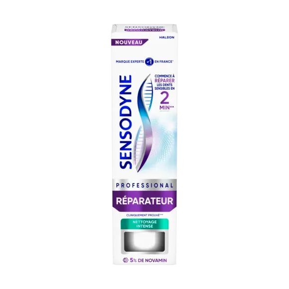 Dentifrice Professional réparateur nettoyage intense Sensodyne - tube de 75ml