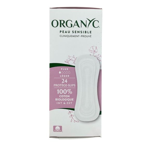 Protège-slips coton bio flux léger Organyc - boite de 24 protections