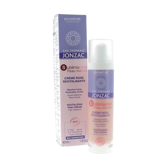 Sublimactive peaux matures Crème rose revitalisante bio Eau thermale Jonzac - flacon de 40 ml