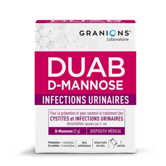 DUAB D-Mannose infections urinaires Granions - boîte de 7 sachets
