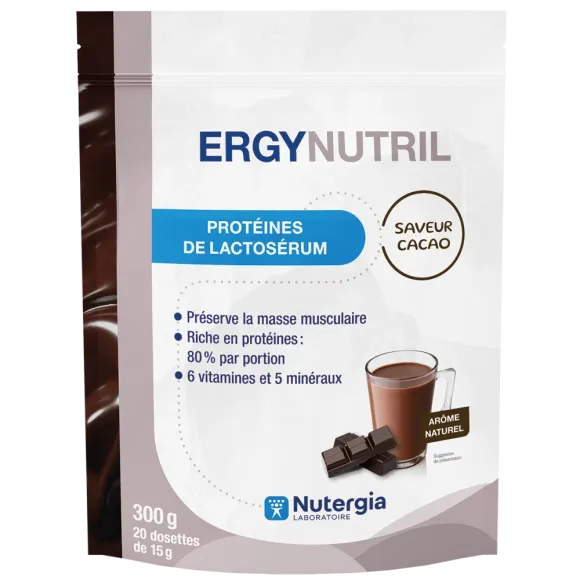 Ergynutril Protéines de lactosérum cacao Nutergia - sachet de 300g
