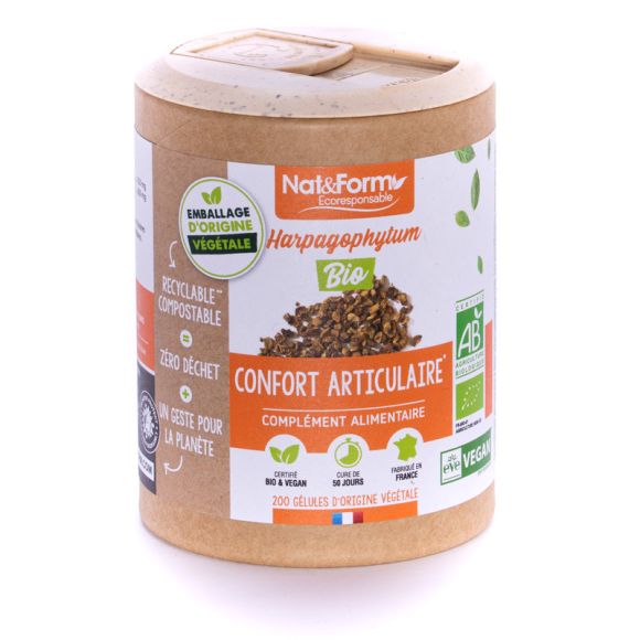 Harpagophytum Bio Ecoresponsable Nat&Form - boite de 200 gélules