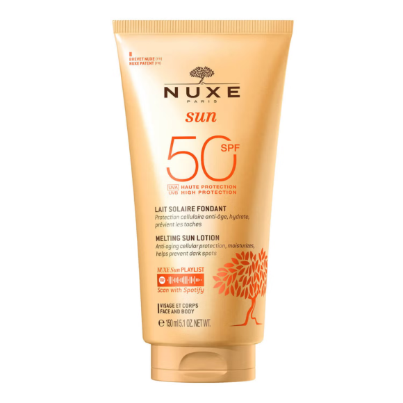 Lait solaire haute protection SPF 50 visage et corps Nuxe - tube de 150ml