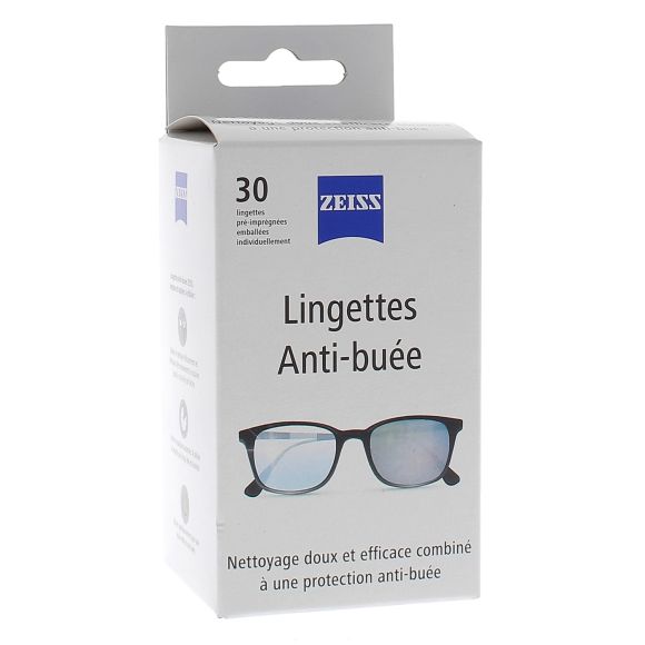 Lingettes antibuée pour lunettes Zeiss - boîte de 30 lingettes