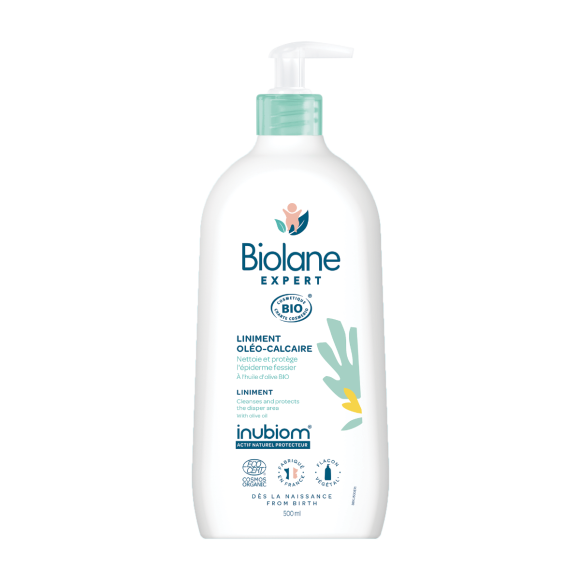 Liniment oléo-calcaire bio Biolane Expert - flacon-pompe de 500 ml