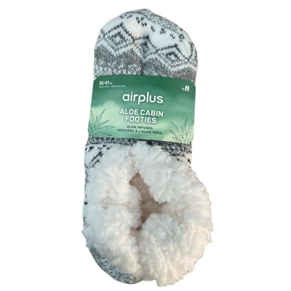 Aloe cabin footies Chaussons infusés à l'Aloe vera taille 36-41 Airplus - une paire