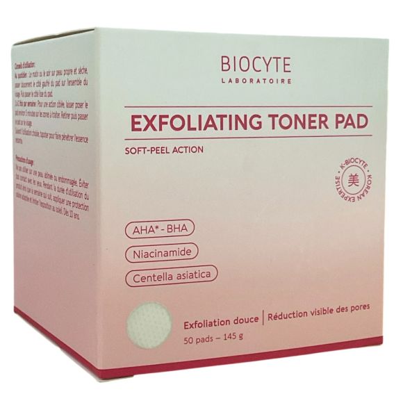 Toner pad exfoliation douce Biocyte - 50 pads 