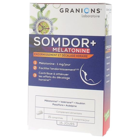 Somdor+ mélatonine comprimés Granions - boite de 15 comprimés