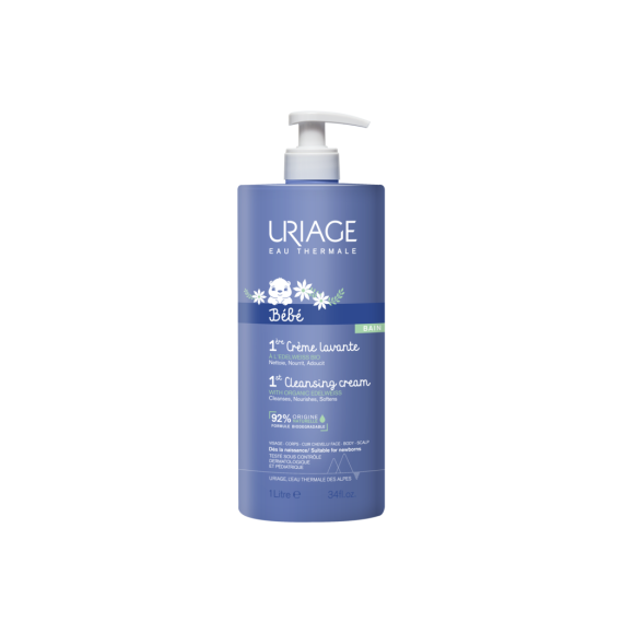 1ère crème lavante bébé Uriage - flacon pompe de 1L